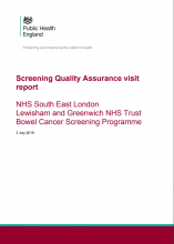 Screening Quality Assurance visit report: NHS South East London Lewisham and Greenwich NHS Trust Bowel Cancer Screening Programme